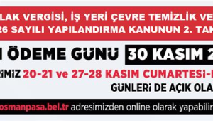Emlak ve İş Yeri Çevre Temizlik Vergisi 2. Taksit Ödemeleri