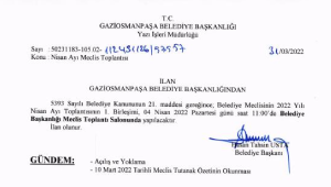 Nisan Ayı Meclis Gündemi