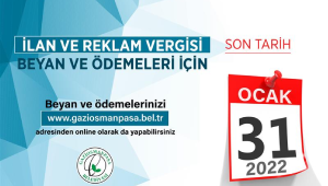 İlan ve Reklam Vergisi Beyan ve Ödemeleri Hakkında Duyuru