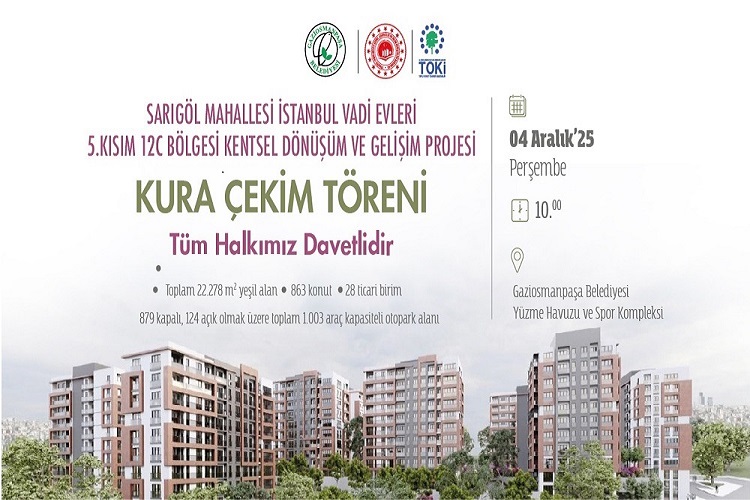 SARIGÖL MAHALLESİ İSTANBUL VADİ EVLERİ 5.KISIM 12C BÖLGESİ KENTSEL DÖNÜŞÜM VE GELİŞİM PROJESİ KURA ÇEKİM TÖRENİ
